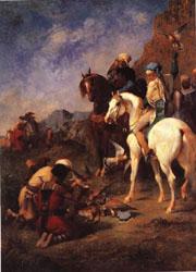 Eugene Fromentin Falcon Hunting in Algeria;The Quarry oil painting picture